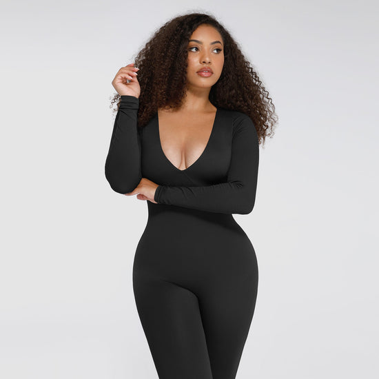 Camila™ Slim V Catsuit – Naš Najmoćniji Seamless Model Za Oblikovanje Tijela — Crna