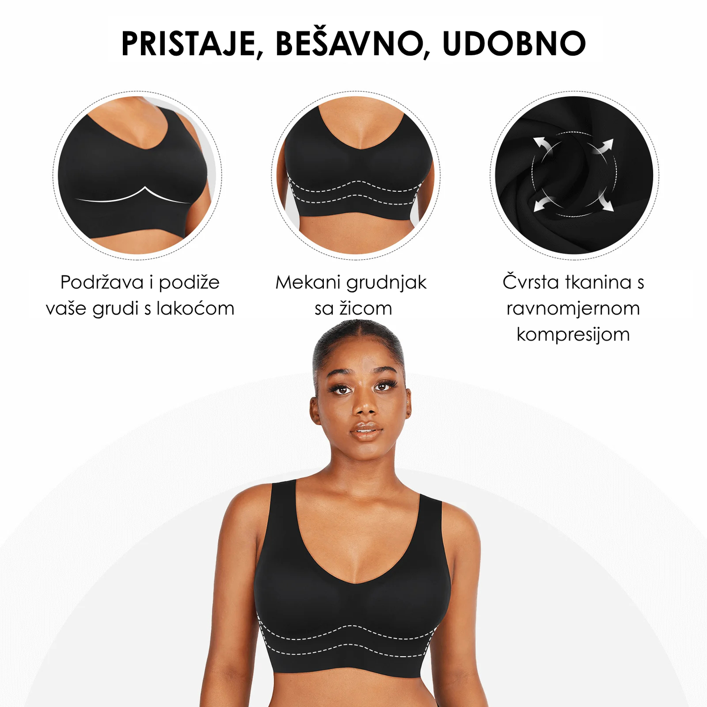Bešavni Grudnjak sa Nevidljivom Potporom i Podesivim Kopčanjem