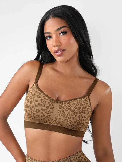 Feelingirl Leopard Print Wireless Bra & Panty