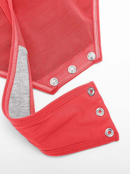 Wholesale Sexy V-neck Overlapping pleated Waist and Tummy Control Antibacterial Crotch Bodysuit