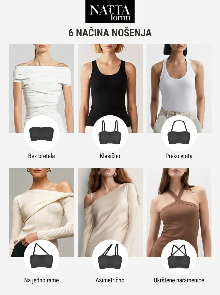 NATTA Lara bandeau grudnjak – detalj (crna)