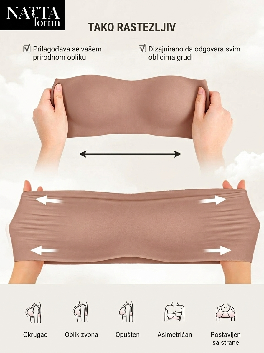 NATTA Lara bandeau grudnjak – karakteristike (braon)