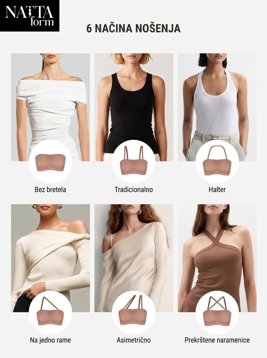 NATTA Lara bandeau grudnjak – detalj (braon)